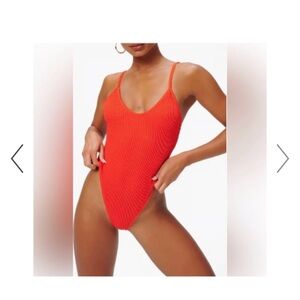 Good American Vibrant Red One-Piece Swimsuit